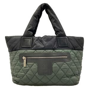 Chanel Coco Cocoon Tote Bag Green Black Gray